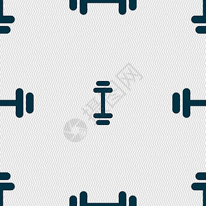 杠铃图标标志 具有几何纹理的无缝模式 韦克托运动力量健美身体建筑插图健身房肌肉哑铃金属图片