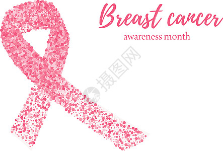 乳腺癌宣传月 从点我抽象粉红丝带图片