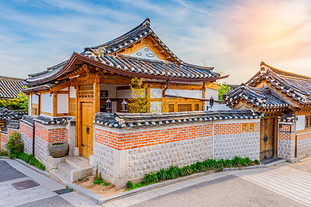 北村韩屋村韩国首尔村城市房子村庄建筑旅行背景