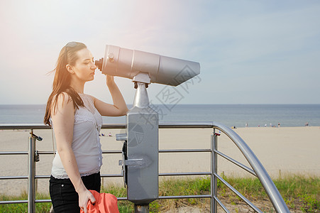 近距离观光双望远镜蓝色经营望远镜旅行假期光学金属硬币乐器镜片图片