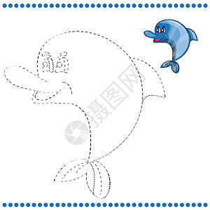 连接点和着色 pag教育海洋生物难题涂鸦喜悦玩具动物消遣填色卡通片图片