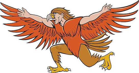 动画片野生动物艺术品神话卡通片插图翅膀男人男性图片