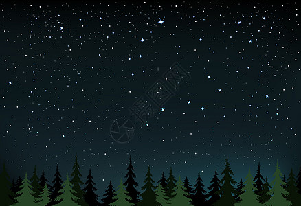 夜星和林木图片