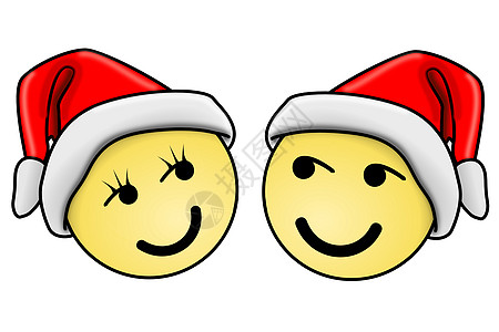 圣诞笑脸女性白色快乐男性卡片女士黄色贺卡面孔男人背景图片