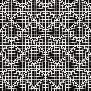 无矢量接缝黑白对流圆形网格模式 抽象几何背景设计图片
