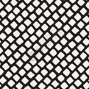 矢量无缝黑白手绘对角矩形图案带子中风织物编织墙纸插图菱形涂鸦格子石工图片