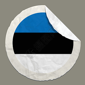 爱沙尼亚在纸标签上的旗帜背景图片