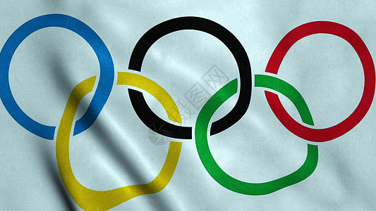 挥动奥林匹克运动旗帜背景图片