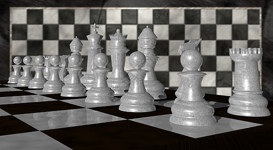 特写白象棋布局模糊的白象棋图片