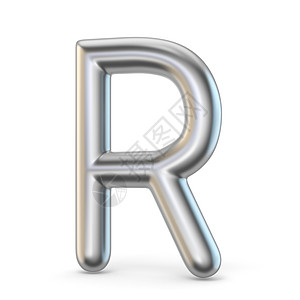 金属字母符号 R 3D 信插图反射抛光渲染脚本拉丝数字化字体拉丁合金图片