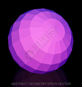 抽象立体低聚粉红色球体  EPS 10矢量图紫色粉色测量插图多边形长方形坡度数字几何学反射图片
