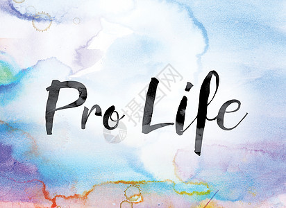 Pro Life 多彩水彩和水墨字 Ar图片