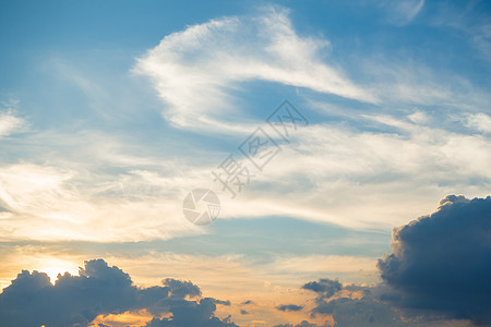 抽象软云时间墙纸日落日光日出蓝色天空背景图片