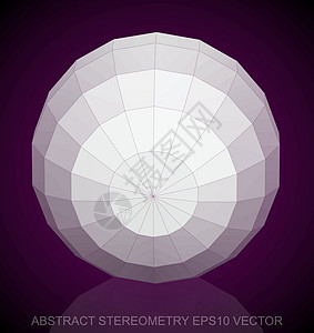 抽象立体低聚白球  EPS 10矢量图紫色多边形长方形白色数字测量等距反射几何学插图图片