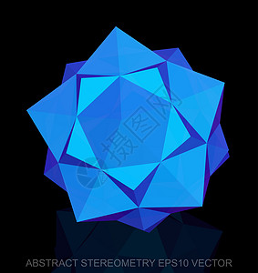 抽象立体学 低多边蓝色十二面体 EPS 10 矢量图片