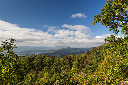 弗吉尼亚蓝脊山脉天空驾驶旅游远足冒险丘陵森林国家季节风景图片