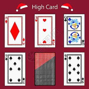 高牌玩扑克组合 矢量图 eps 10 在红色背景上 用于设计 注册 网站 着装 新闻等图片