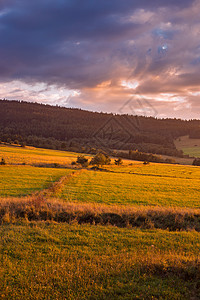 日落夏季风景抛光天空国家农村生态草地季节公园太阳爬坡图片
