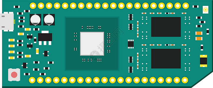 带微控制器的DIY电子高端板测试爱好电容器电阻器编程电脑技术工程处理器原理图图片