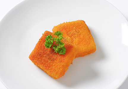 炸鱼块面包屑食品小吃食物油炸盘子正方形鱼块图片