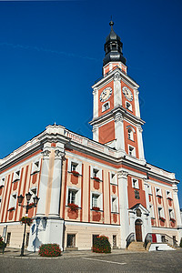 佛罗伦萨市政广场巴洛克市政厅和钟塔风格市长柱子市场建筑学天空市政城市窗户建筑背景