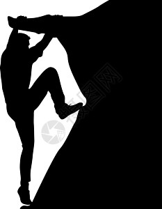 白色背景上的黑色剪影攀岩者 它制作图案矢量男人插图运动远足石头冒险力量首脑危险行动图片