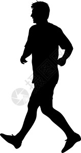 跑步的男人剪影 短跑运动员 它制作图案矢量图速度训练肾上腺素赛跑者优胜者跑步女士插图竞技竞赛插画