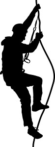 白色背景上的黑色剪影攀岩者 它制作图案矢量齿轮首脑救援挑战男人危险登山绳索成人冒险图片