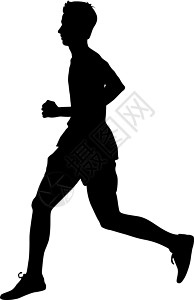 剪影 短跑运动员 它制作图案矢量图赛跑者身体跑步冠军速度男人成人男性插图肾上腺素图片