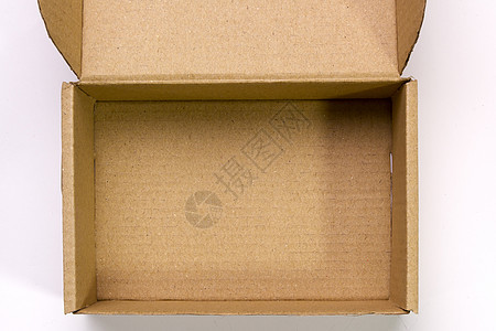 一个打开的纸板框礼物邮政办公室棕色卡片回收贮存正方形包装搬迁图片