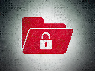 数字数据纸背景上带锁的业务概念文件夹方案贮存挂锁图表伙伴金融交易战略安全技术图片