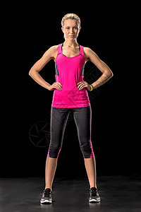 运动穿着运动服的体育妇女活力专注练习运动装动机训练女士活动运动员娱乐图片