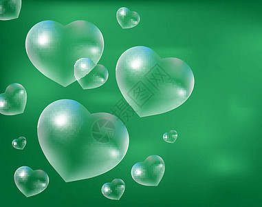 真实的肥皂泡了心脏形状 水滴成一个形状 情人节 爱情 浪漫概念 矢量插图图片