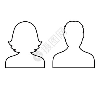线性头像图标团队个性女士互联网组织顾问电脑男性用户合伙图片