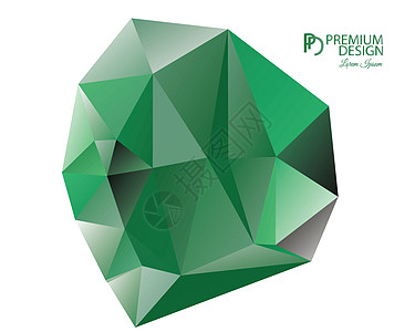 多边形抽象背景和 PD 日志插图广告马赛克水晶祖母绿创造力几何技术潮人辉光图片