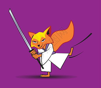 忍者佛玩家文化橙子卡通片动物狐狸荒野空手道忍者运动图片