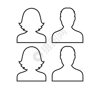 线性头像图标收藏界面团体女士社会男人社区女性用户插图图片