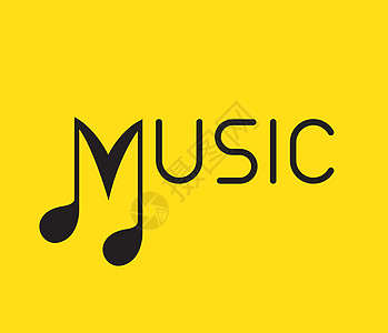 带有 Not 的音乐标志记录营销打碟机创造力插图黄色公司成功黑色店铺图片