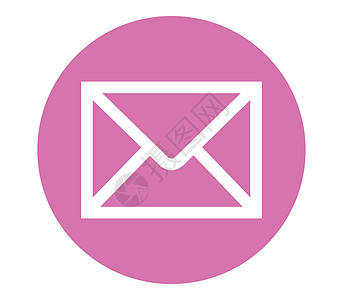 带有粉红色 Backgorun 的电子邮件图标高清图片