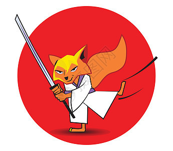 忍者佛空手道动物身份面具忍者标识运动卡通片野生动物橙子图片