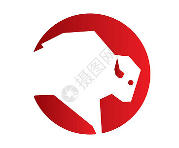 水牛标志设计野牛程式化卡通片力量动物徽章攻击商业文化推广图片