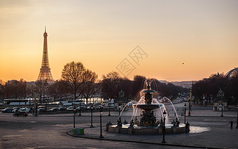 香榭丽舍大街法国巴黎和谐广场(法国巴黎)背景