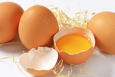 褐蛋鸡蛋食物蛋黄蛋壳图片