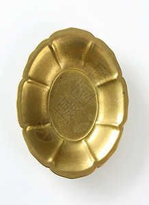花形金金金属碗高架椭圆形餐具盘子金子装饰风格图片