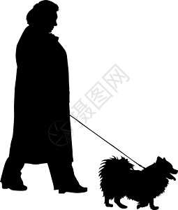 人和狗的剪影 它制作图案矢量收藏友谊成人宠物小狗插图黑色犬类皮带剪贴图片