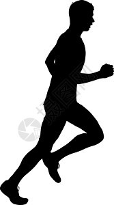 剪影 短跑运动员 它制作图案矢量图插图男人竞技训练赛跑者跑步速度女士行动成人图片