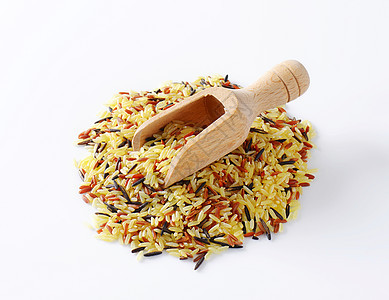 混合大米木勺长粒食物密封美食野米黑米伴奏小菜图片