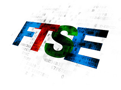 股票市场指数概念 FTSE 数字背景生长像素化软件数据互联网代码库存贸易王国监视器图片