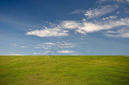 草地和天空绿色白色草原植物土地乡村爬坡场地地平线牧场图片
