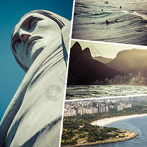 里约热内卢巴西图像拼合旅行背景m天堂框架旅游假期剪辑游戏拉丁海滩相片城市图片